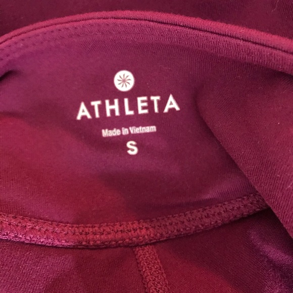 Athleta Burgundy Power Ananda Capri Yoga Pants - Picture 6 of 7